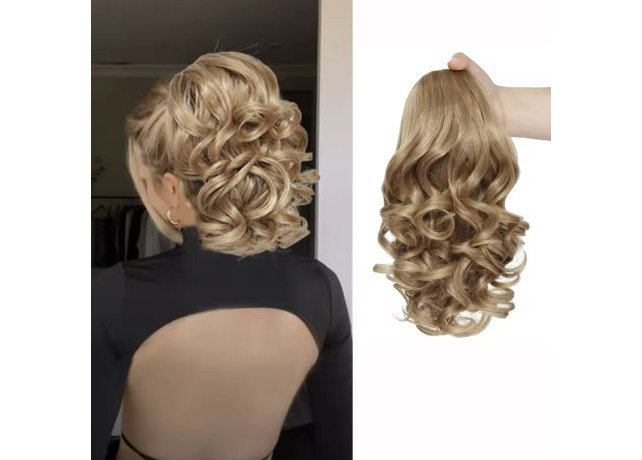 Cozi de Volum Ondulate Blond Nisipiu